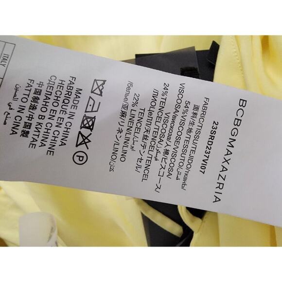Bcbg Max Azria Iris Yellow Slip Maxi Dress Sz Small EU 40 V Neck Long Nwt - Picture 11 of 13